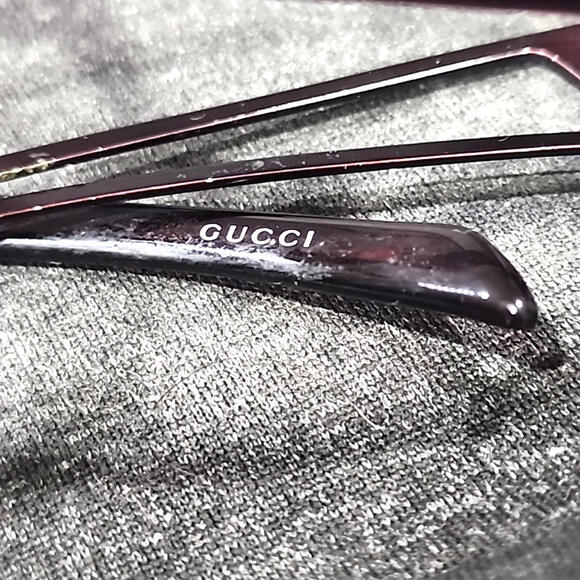 Gucci GG1486/S Burgundy Rectangle Sunglasses Frame 59-15 120 Italy READ - Picture 10 of 10
